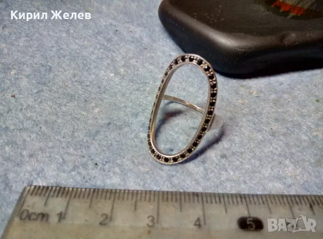 ФИН АРТИСТИЧЕН МАРКАЗИТЕН СРЕБЪРЕН ПРЪСТЕН СРЕБРО 925 ПРОБА ЮВЕЛИРНА АРТ ИЗРАБОТКА 48583, снимка 7 - Пръстени - 49150443