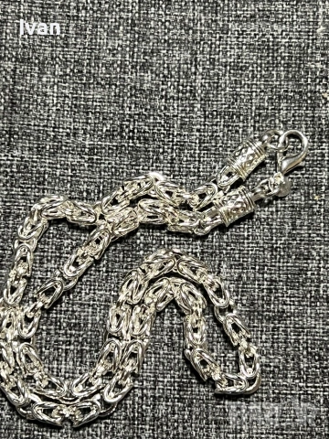 Сребърен синджир, снимка 4 - Колиета, медальони, синджири - 53485319