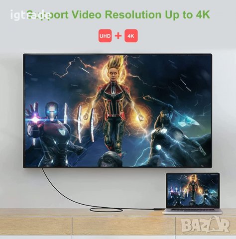 DP към HDMI адаптер - 4K, 3D DisplayPort към HDMI адаптер, снимка 6 - Други - 39897277