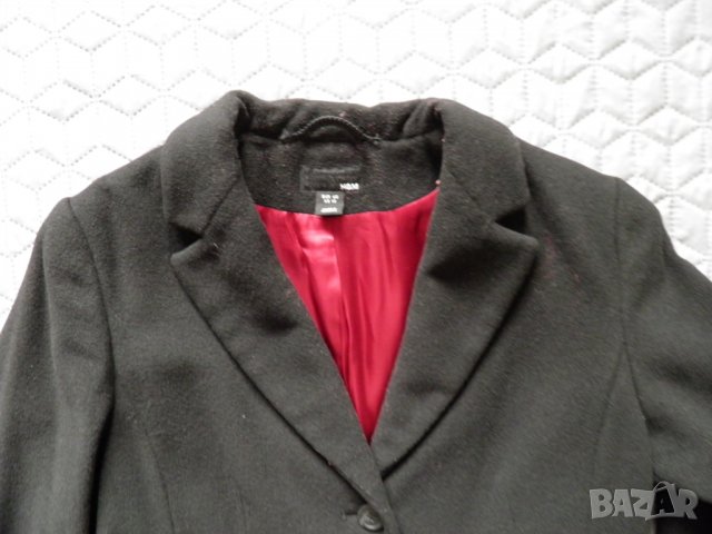 H&M оригинално дамско черно вълнено палто, снимка 4 - Палта, манта - 27943331