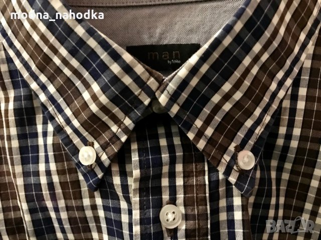 Мъжка карирана риза Tchibo размер 43/44, снимка 7 - Ризи - 34958103