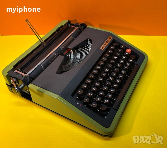 Пишеща Машина Хеброс 1300 Ф 3 цвята с нова лента , клавиатура Кирилица , обслужена и смазана , снимка 4 - Антикварни и старинни предмети - 52695860