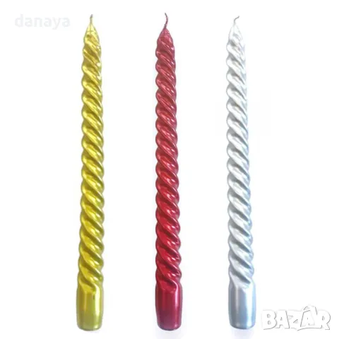 5308 Дълга спираловидна свещ за декорация на маса, 25см, снимка 2 - Декорация за дома - 47628934