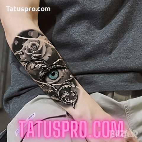 Временна татуировка ”Eye of the rose” | Бърза доставка | TatusPro.com, снимка 1 - Други - 44883175