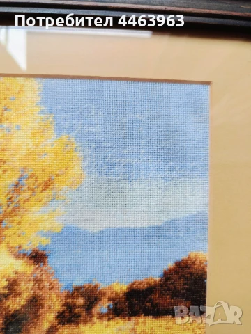 гоблен ,, Слънчева есен",  22/17 см, снимка 9 - Гоблени - 51230477