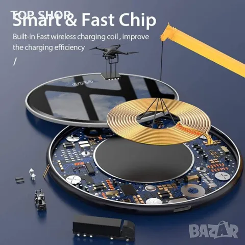 Бързо безжично зарядно устройство,20 W, за  iPhone,AirPods,Samsung Galaxy, снимка 5 - Безжични зарядни - 48644985