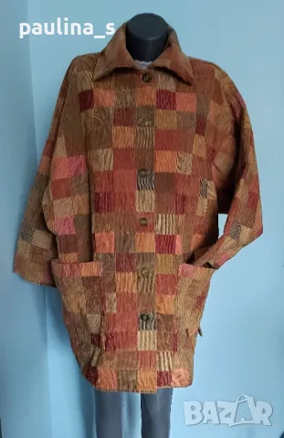 Преходно палто / манто в каре / универсален размер , снимка 4 - Палта, манта - 48927407