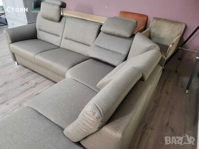 ПРОМОЦИЯ!!!Светло кафяв ъглов диван от плат, снимка 12 - Дивани и мека мебел - 52826684