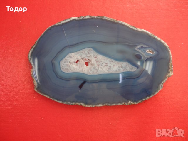 Полиран минерал ахат халцедон 1, снимка 4 - Колекции - 43936963