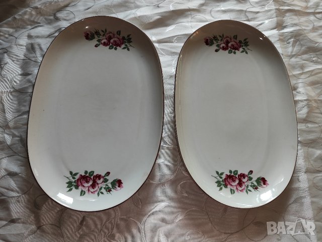  Две големи порцеланови чинии за ордьоври , снимка 1 - Сервизи - 43557261