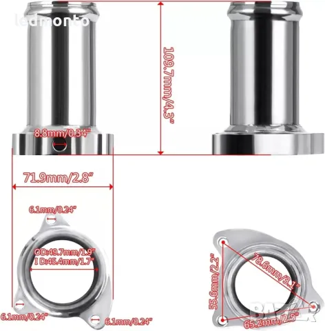 Заместител EGR АГР ЕГР 57MM Рейс Пайп Race Pipe за Рейсинг, снимка 4 - Части - 48826084