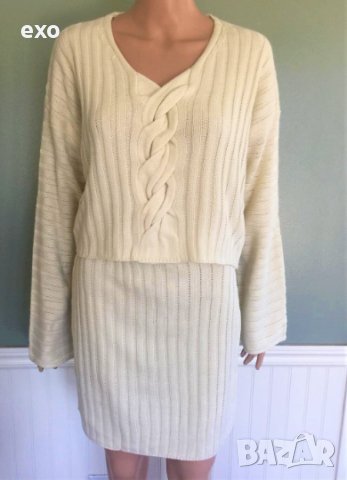 Зимен комплект с пола, Елегантен зимен комплект, Дамски зимен костюм, снимка 2 - Рокли - 43245044