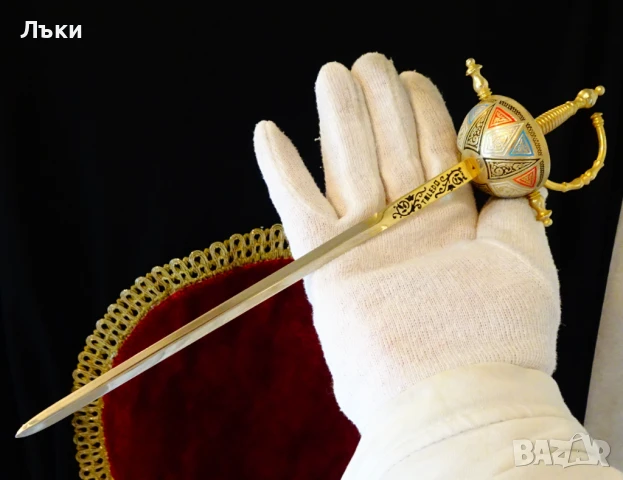 Toledo меч,кинжал,рапира 26 см.,злато,орнаменти. , снимка 3 - Антикварни и старинни предмети - 51252911