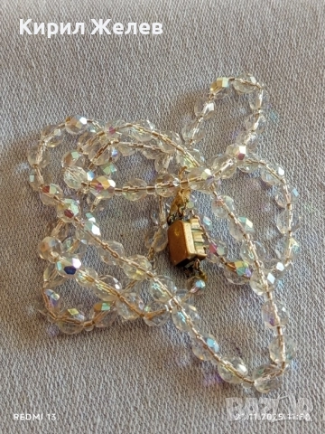 ИЗКУСТНО КОЛИЕ SWAROVSKI с КРИСТАЛНИ МЪНИСТА с ЕФЕКТ Аурора Бореалис 48983, снимка 9 - Колиета, медальони, синджири - 52501161