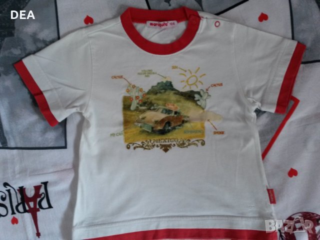 Бяла тениска Mariquita 104см-5лв+подарък, снимка 1 - Детски тениски и потници - 28840629