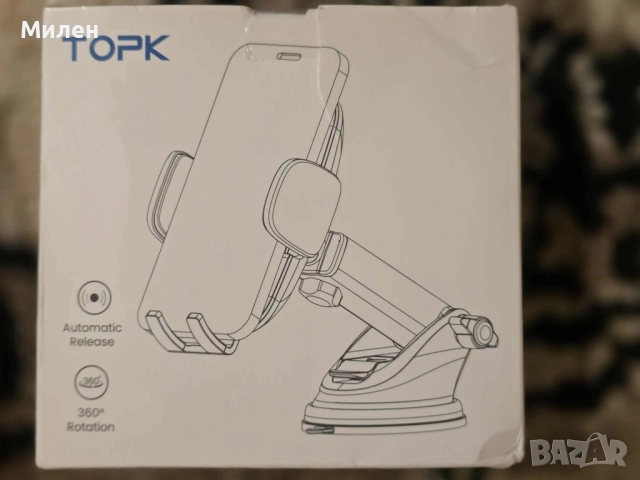 Автомобилна стойка за телефон Topk, снимка 2 - Селфи стикове, аксесоари - 52553410