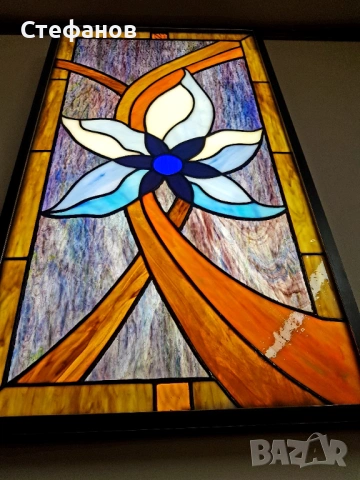 Светещо декоративно пано за стена, витраж, "Тифани", снимка 3 - Декорация за дома - 53526950