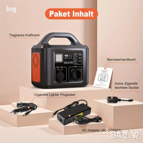 Продавам нова преносима зарядна станция 600W - за къмпинг и аварии, снимка 3 - Къмпинг мебели - 51643026