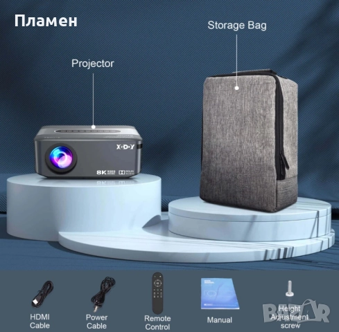 XGODY X1 | Native 1080P Projector 4K проектор, снимка 9 - Плейъри, домашно кино, прожектори - 52027116