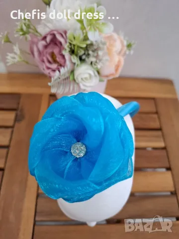 Диадема с обемно цвете от органза, снимка 13 - Аксесоари за коса - 49938448