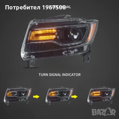 Комплект LED фарове за GRAND CHEROKEE 2011 - 2013 с начална анимация, снимка 5 - Части - 49370777
