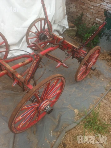 Ретро писана каруца за декорация, снимка 3 - Градински мебели, декорация  - 51239239