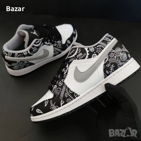 Nike Air Jordan 1 Low Bandana Grafitti Black White Grey Обувки Маратонки Кецове Номер 39 Размер Нови, снимка 9 - Маратонки - 39273607