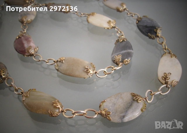 Гердан огърлица колие африкански ахат, снимка 3 - Колиета, медальони, синджири - 53101851