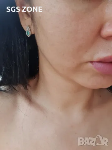 Обеци с Изумруди и Диаманти.
