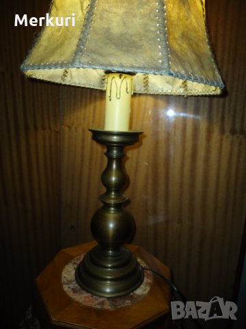 Стара английска бронзова лампа, снимка 11 - Антикварни и старинни предмети - 27879370