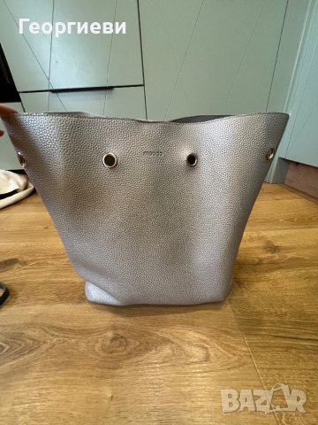 Дамска голяма чанта в сребърен цвят, снимка 15 - Чанти - 43501735