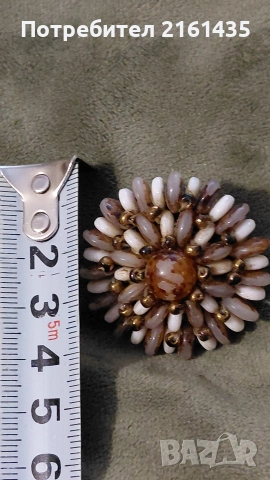Прелестна стъклена брошка на Яблонекс Чехословакия от 60-те години на миналия век , снимка 3 - Антикварни и старинни предмети - 52851516