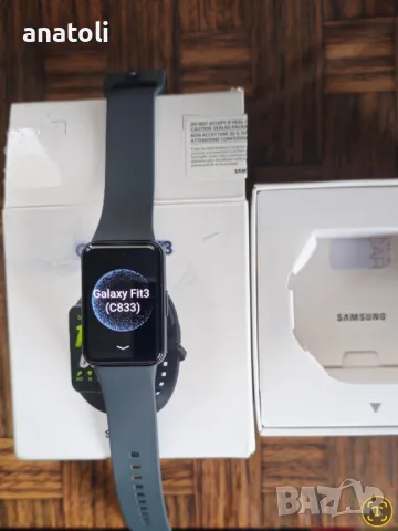 чисто нова Фитнес гривна Samsung Galaxy Fit3, Сив , снимка 11 - Смарт часовници - 49925929