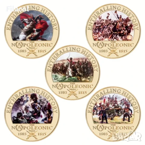 Сувенирни плакети - Битките на Наполеон - 5 броя в кутия, снимка 2 - Нумизматика и бонистика - 50878987