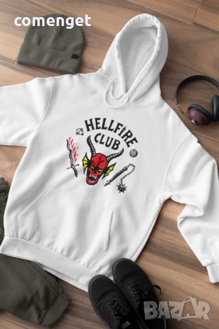 Суичъри, тип Hoodie HELLFIRE CLUB Stranger Things - 5 цвята!, снимка 4 - Суичъри - 37873216