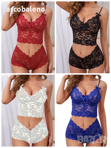 Дамски секси дантелен комплект бельо, 4цвята 
