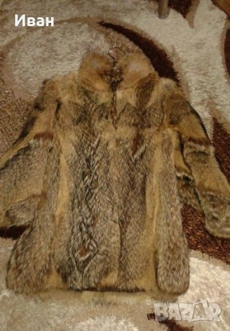 Луксозен кожух от естествена кожа – чакал с дълъг косъм, снимка 3 - Якета - 52769799