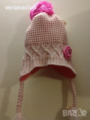 Шапка за момиче Зимна Розова Светла, снимка 2 - Шапки, шалове и ръкавици - 43661938