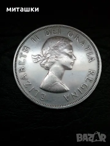 1 долар 1962 година Канада сребро, снимка 2 - Нумизматика и бонистика - 49255732