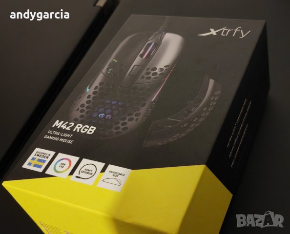  Xtrfy M42 Black оптична геймърска мишка RGB, Черен , снимка 3 - Клавиатури и мишки - 40428461