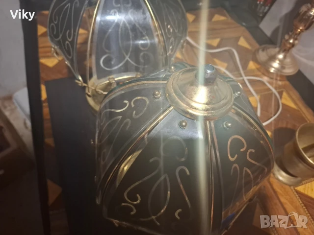 Порцеланови руски съветски нощни лампи вълшебни три позиционни витраж, снимка 6 - Настолни лампи - 51091322