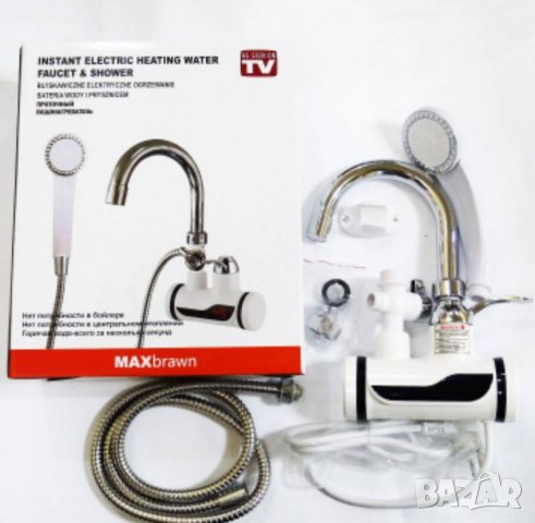 Смесителна батерия-проточен бойлер с дисплей и душ за стенен монтаж, снимка 3 - Бойлери - 33262574