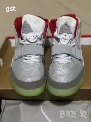 Изключително Редки Nike Air Yeezy 2 Platinum Kanye West баскетболни маратонки кецове мъжки, снимка 2 - Маратонки - 51166654