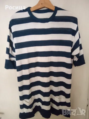 Дамска блуза с къс ръкав туника еластична 