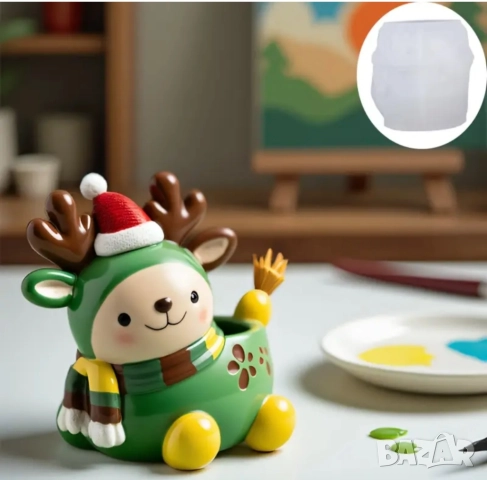 Молд кашпа коледен елен, снимка 5 - Форми - 51742124