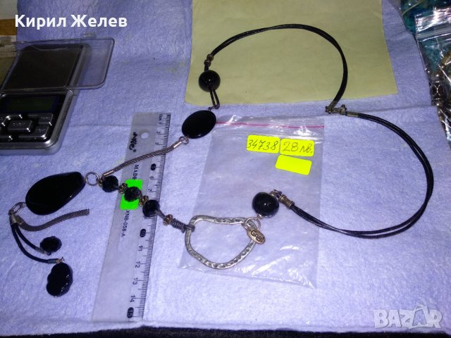 МНОГО АРТИСТИЧНА МАРКОВА ПОСРЕБРЕНА ОГЪРЛИЦА с ЦВЕТНИ ПОЛИРАНИ КРИСТАЛИ 34738, снимка 4 - Колиета, медальони, синджири - 39188719