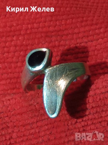 ДИЗАЙНЕРСКИ АРТ СРЕБЪРЕН ПРЪСТЕН с ЧЕРЕН ОНИКС 925 СРЕБРО 73421, снимка 5 - Пръстени - 30376143