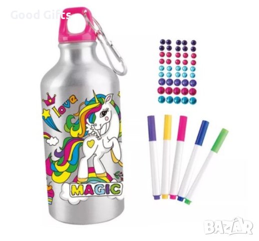 Детско шише Еднорог Направи си сам за оцветяване, снимка 2 - Други - 43213531