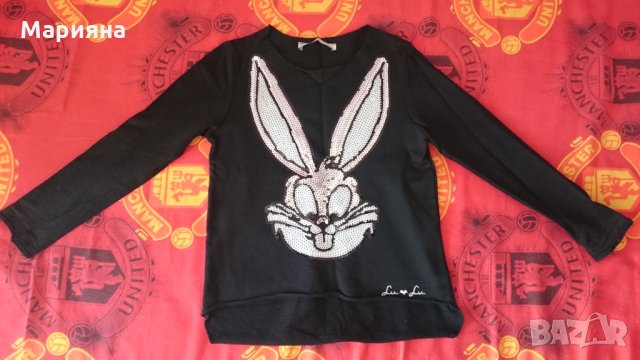 блузка заек с паети, снимка 2 - Детски Блузи и туники - 26604099