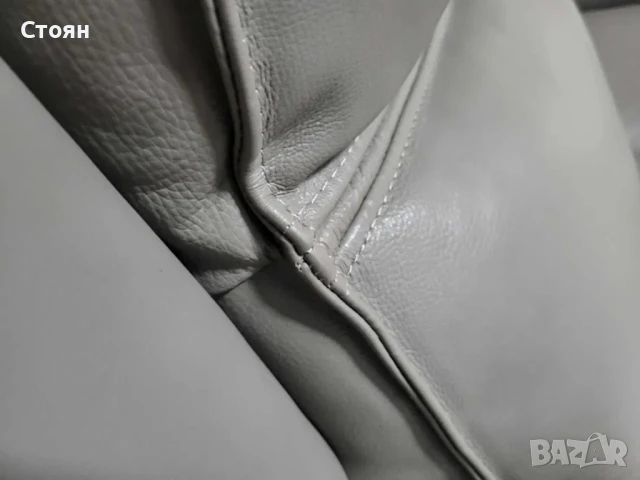 Сив кожен диван двойка с електрически релаксиращ механизъм, снимка 11 - Дивани и мека мебел - 50887020